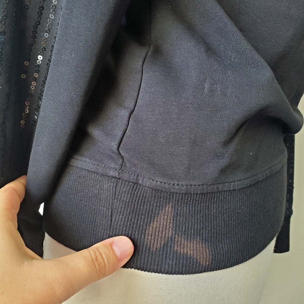 BCBGMaxAzria Sequined Hoodie Jacket - Picture 8 of 8